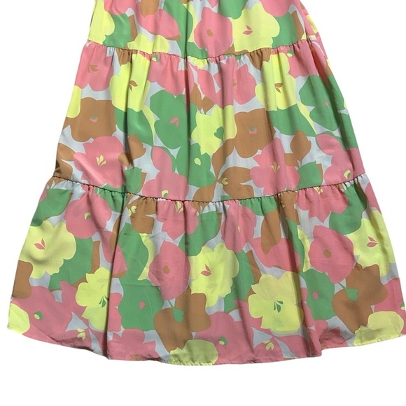 Social Standard by Sanctuary Floral Tiered Midi Dress Womens Medium - Picture 4 of 8